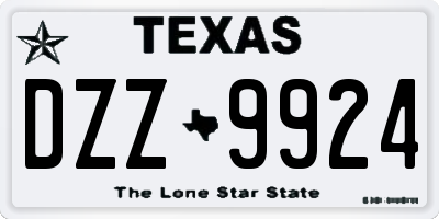 TX license plate DZZ9924