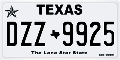 TX license plate DZZ9925