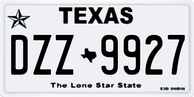TX license plate DZZ9927