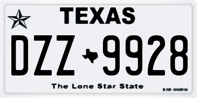 TX license plate DZZ9928