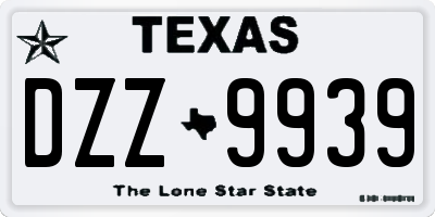 TX license plate DZZ9939