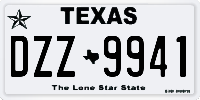 TX license plate DZZ9941
