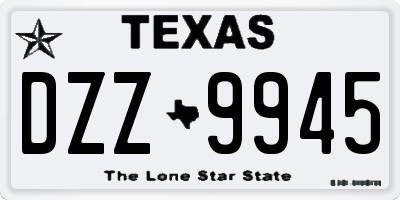 TX license plate DZZ9945