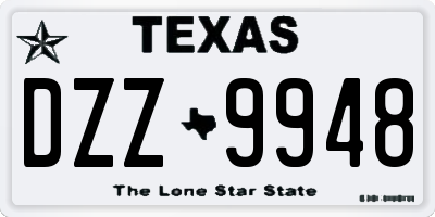 TX license plate DZZ9948