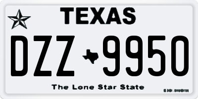 TX license plate DZZ9950