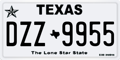 TX license plate DZZ9955