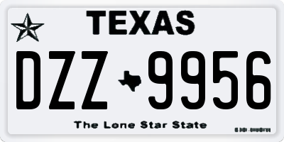 TX license plate DZZ9956