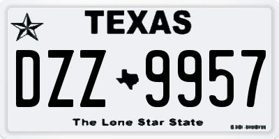 TX license plate DZZ9957