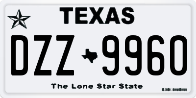 TX license plate DZZ9960