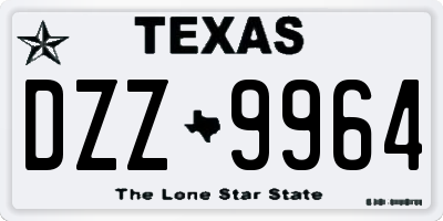 TX license plate DZZ9964