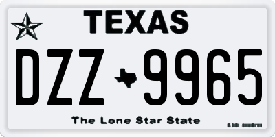 TX license plate DZZ9965