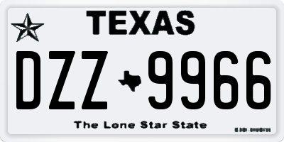 TX license plate DZZ9966