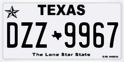 TX license plate DZZ9967