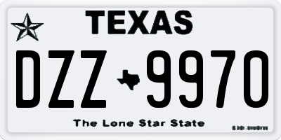 TX license plate DZZ9970