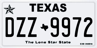 TX license plate DZZ9972