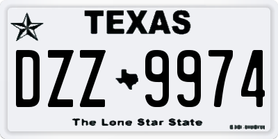 TX license plate DZZ9974