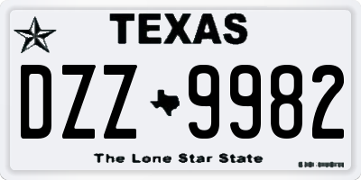 TX license plate DZZ9982