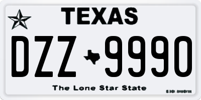 TX license plate DZZ9990