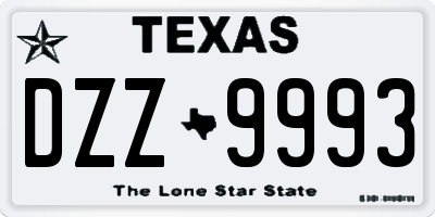 TX license plate DZZ9993