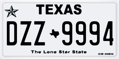 TX license plate DZZ9994