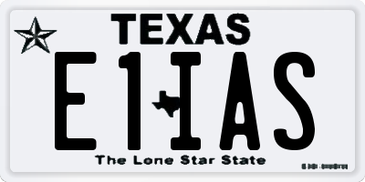 TX license plate E1IAS