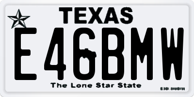 TX license plate E46BMW