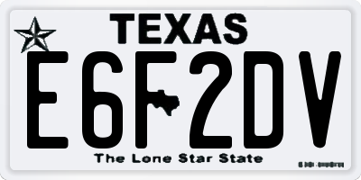 TX license plate E6F2DV