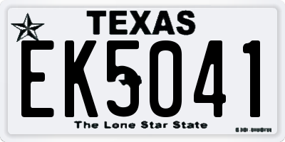 TX license plate EK5041