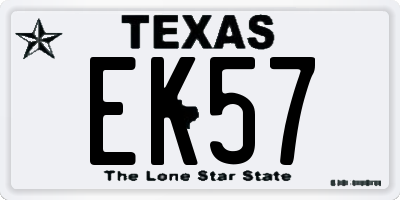 TX license plate EK57