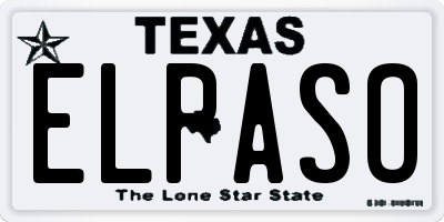 TX license plate ELPASO