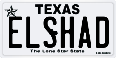 TX license plate ELSHAD