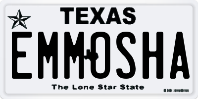 TX license plate EMMOSHA