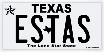 TX license plate ESTAS