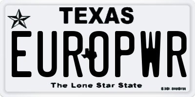 TX license plate EUROPWR