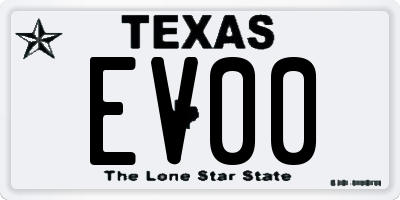 TX license plate EV00