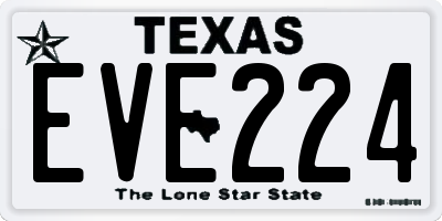 TX license plate EVE224