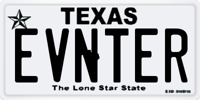 TX license plate EVNTER