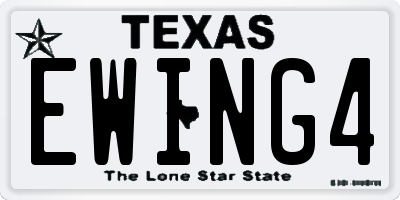 TX license plate EWING4