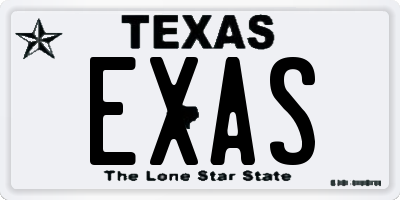 TX license plate EXAS