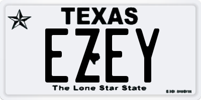 TX license plate EZEY