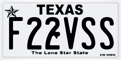 TX license plate F22VSS