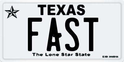 TX license plate FAST