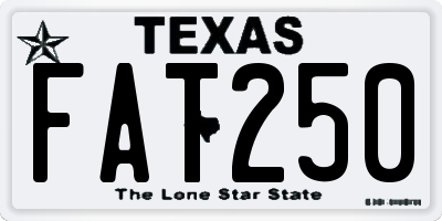 TX license plate FAT250