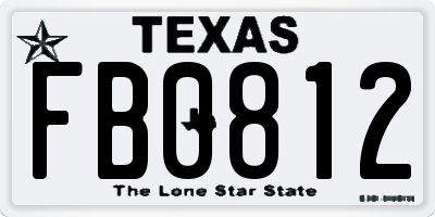 TX license plate FB0812