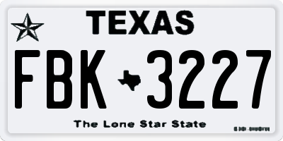 TX license plate FBK3227