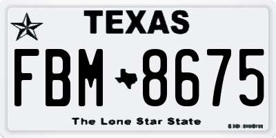 TX license plate FBM8675