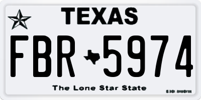 TX license plate FBR5974