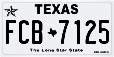 TX license plate FCB7125