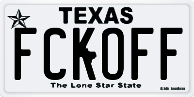 TX license plate FCKOFF