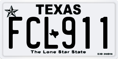 TX license plate FCL911